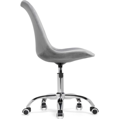 Computer chair Kolin metal/velor, chrome/gray 49x56x79 cm-3