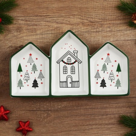 Menzhitsa ceramic "Winter Forest", 26.5x15x3.5 cm, white color-1