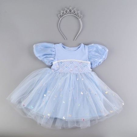 Carnival set "Stylish Princess": rim, blue dress, height 98-104 cm-4