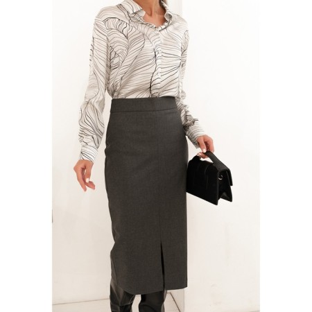 Women's skirt, size 44, gray color-1