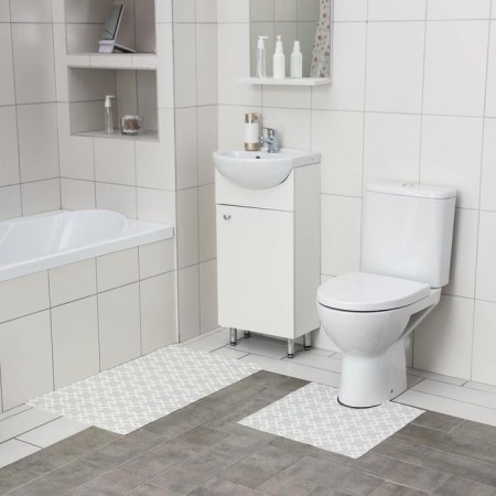 A set of mats for a bath and toilet, 2 pcs: 50 × 52, 50 × 85 cm, PVC-3
