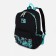 Youth backpack from textiles, 4 pockets, black/green color