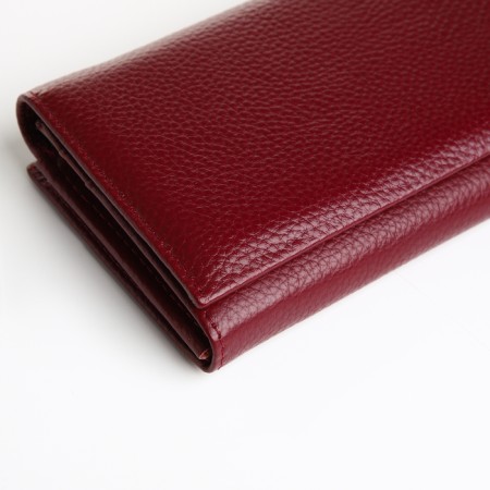 Women's wallet on a magnet, burgundy color-2