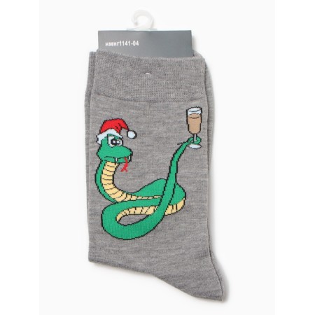 Women's socks "Snake with a glass", dark gray color, rr 36-40-2