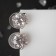 Earrings with rhinestones "Flower" mini, white color in silver