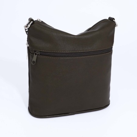 Janelli Cross-Boda Bag on a zipper, outer pocket, khaki color-1