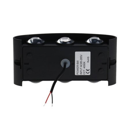 Facade lamp "Semosfer", FSD-069, 6 W, 4000K, 3 rays, IP65, 220 V, plastic, black 100842-7
