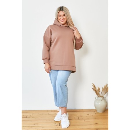 Feminine hoodies, size 60, brown color-1