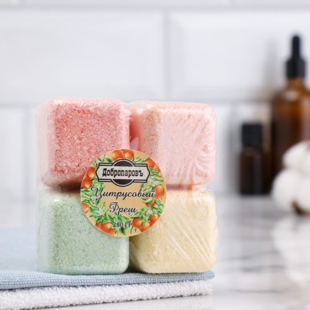 A set of bath bombs "Citrus Fresh" lemon, lime, orange, Grapefruit "Dobroparov"-2