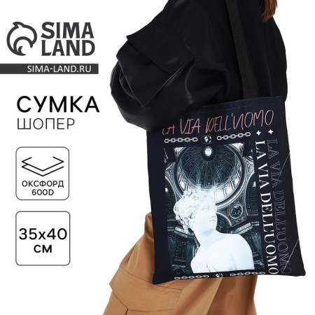 Bag Schoper "Art", 35x0.5x40 cm, Department without lightning, without lining, black