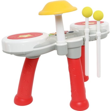 Musical Children's Center Everflo Star Drums HS0496210, white-red color-2