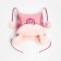 Hat for the girl "Bom with embroidery", lingonberry color/light pink, size 48