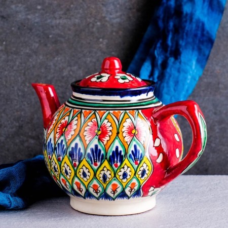 Rishtan ceramics "Patterns", 1000 ml, red-1