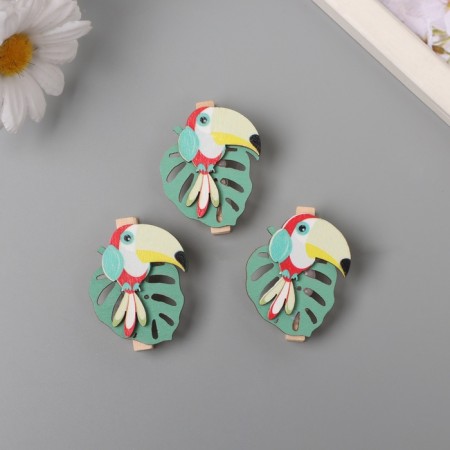 Decor for creativity wood "clothespin. Sleeping cupboard on the sheet" set of 3 pcs 1.3x3.3x4.5 cm