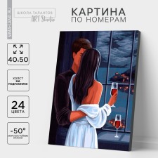 Picture on numbers on canvas with a subframe 