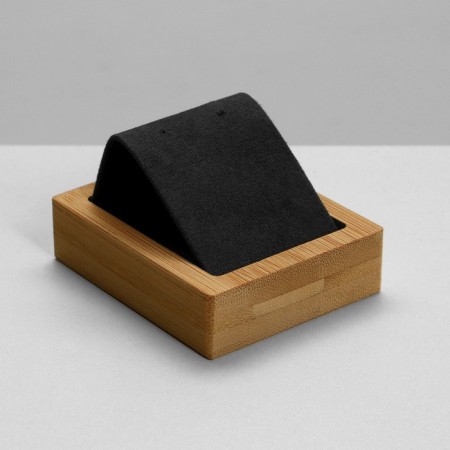 Earrings stand, wood, 1 pair, 5.8 × 6.8 cm, black color-2