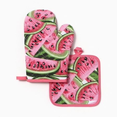 Kitchen set 2 pr. Dilyana watermelon Gembat 17*17cm, mittens-spot 26*16cm, 100%HL