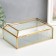 Casket glass with a metal frame "Squares" gold 8.5x16x24 cm
