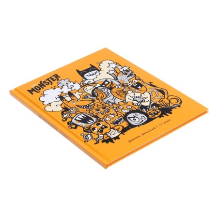 Universal diary for grades 1-11, 40 sheets "Monster Company", solid cover, glossy lamination, offset block-1
