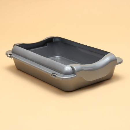 Medium toilet with 36 x 26 x 9 cm, silver (board in the color of the tray)
