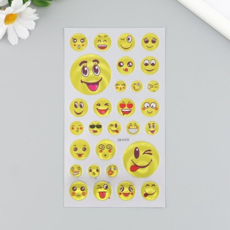 Smiley plastic sticker mix 9.5x17.5 cm-1