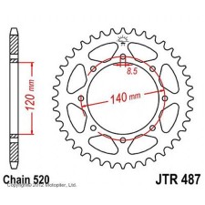 The rear driven star JTR487 for a steel motorcycle, chain 520, 42 teeth