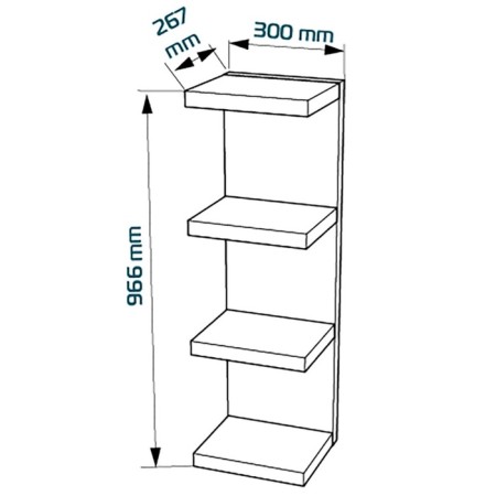 Wall -mounted shelf "FORA 100E", 300 × 267 × 966 mm, vestiburates, white color-2