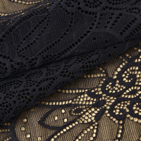 Lace elastic fabric, 185 mm × 2.7 ± 0.5 m, black color-1