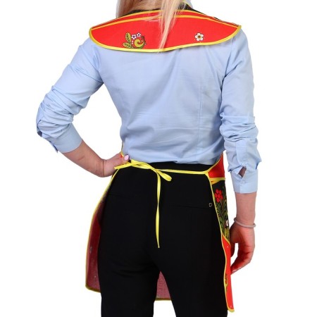 Khokhloma apron, souvenir, district, with a pocket-2