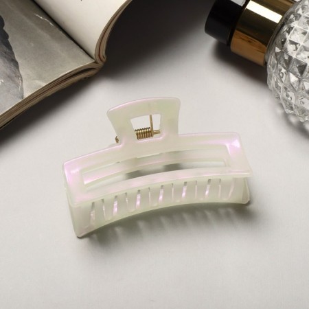 Hair crab "Pearl" straight, 7 cm, white
