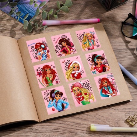 Paper stickers "girlfriends", with coloring on the back, 11 × 15.5 cm-1