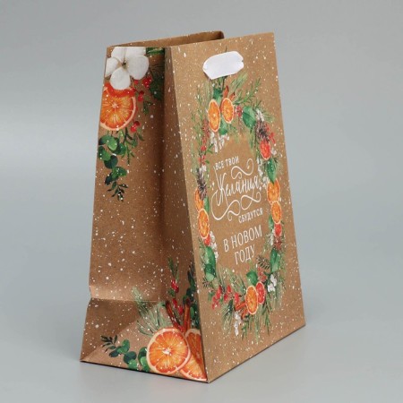 Craft vertical “New Year wreath”, MS 18 x 23 x 10 cm, New Year-2