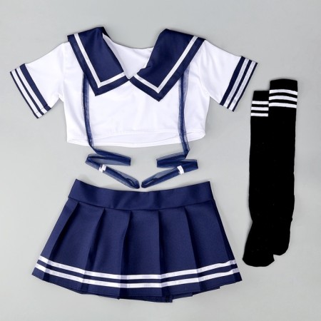 Cavalry Set "Kawai Sile": TOP, Velcro skirt, stockings, rr 38-46, blue color-1