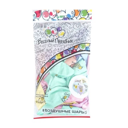 Shar Latex 12 "" With DR! Sweets ", pastel, set of 50 pcs., Mix-6