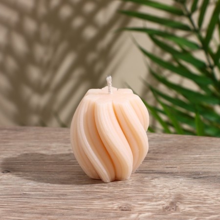 Candle "wavy lines" 5x5x6 cm, soy wax mix-2