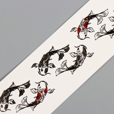 Black-red tattoo on the body "Bracelet. Koi fish" 20x3 cm-2