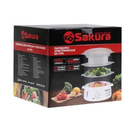 Sakura SA-7214 steam room, electric, 800 watts, 9 l, 3 tiers, white-9