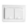 2-seater s/s outlet with a lid, Stekker series Erna, PST16-9015-01, White