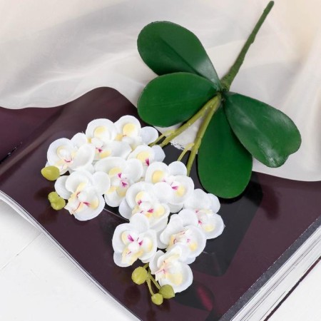 Artificial flowers "Royal orchid" 3.5x28 cm, white