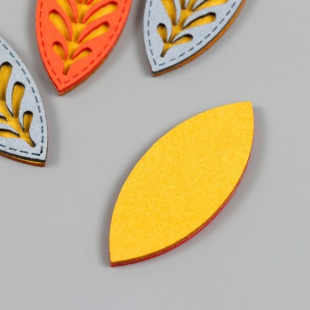 Decor for creativity claims. suede "carved leaf" mix 5.8x2.5 cm-2