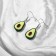 Avocado plastic earrings in the section, the color of the green-brown