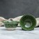 Tea set, Rishtan painting, 9 objects, green: kettle 0.8 l, Piala 0.3 l