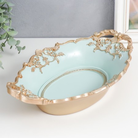 Standing interior polystone "Golden Patterns" Blue 32x20x6 cm