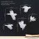 Decoration wall -mounted, gypsum panel "birds" 5 pcs, white with black wings