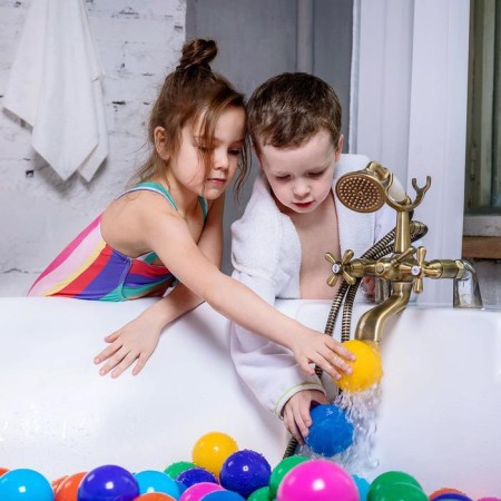 Balls for a dry pool with a pattern, ball diameter 7.5 cm, set 60 pieces, multi -colored-9