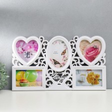 Photo frame plastic in 5 photos 10x15 cm, 13x13 cm, 16x11 cm 