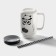 Ceramic mug with a metal lid and panda tube, 420 ml, MIX drawing