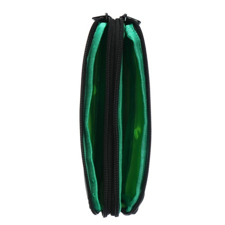Penal soft, 2 compartments, volumetric, 90 x 220 x 40 mm, Stavia "cyber" Black/green 86210-3