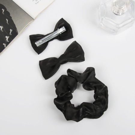 Hair set "Felicia" (elastic band 7 cm, 2 clamps 6.5 cm) classic. black-2