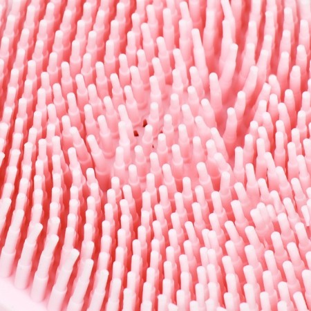 Brush for washing and massage of animals, with a shampoo container, pink-4